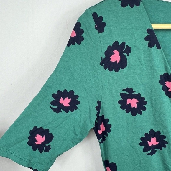 Boden Woodland Green Kassidy Surplice Midi Dress 6 Short Sleeve V Neck - Picture 4 of 12